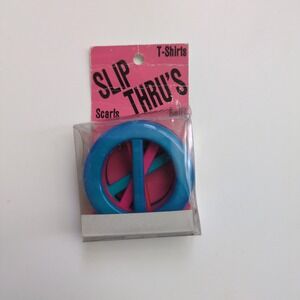 Vtg 80s Slip Thru's Scarf T-Shirt Rings Ties Plastic Clips Set NIP